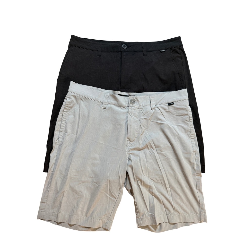 TravisMathew Golf Shorts Mens 34 Black Grey Performance Stretch Lot of 2